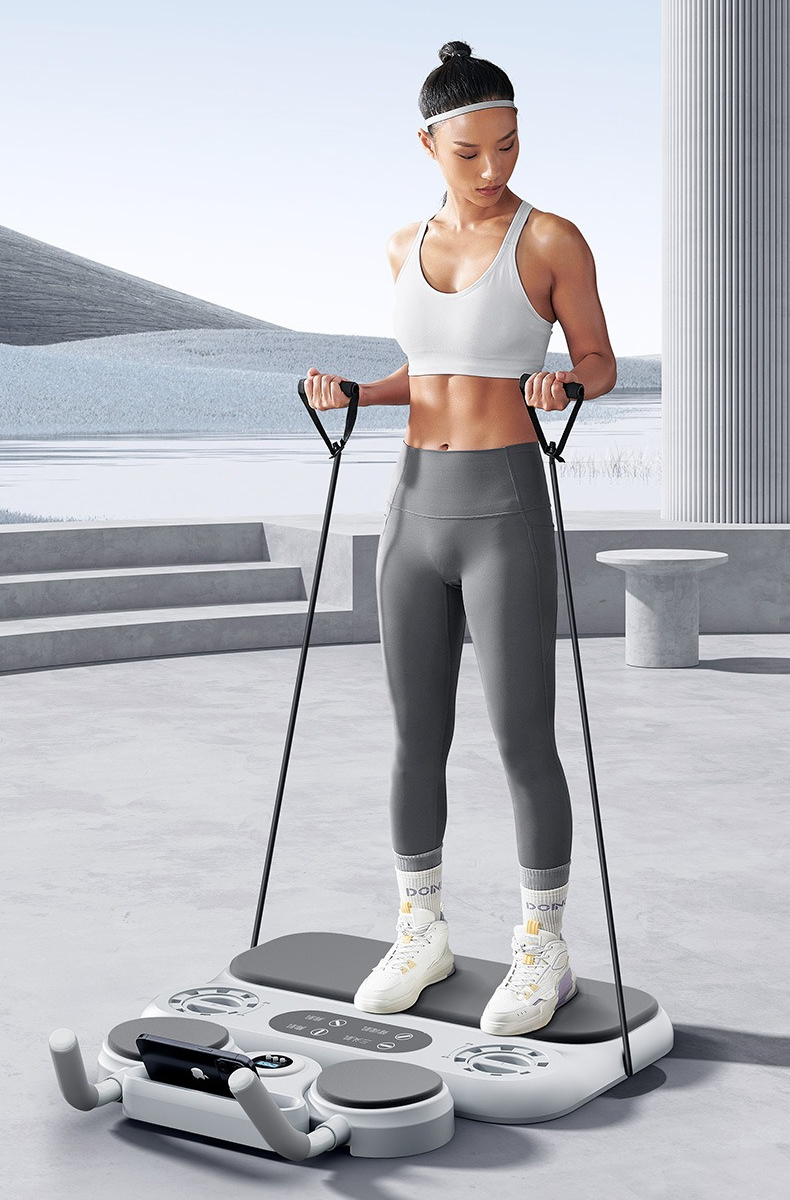 Trenažér brušných svalov s expandérmi